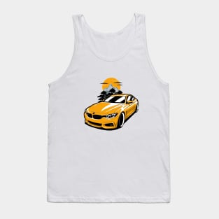 Yellow F82 F32 Coupe In Mountains Tank Top